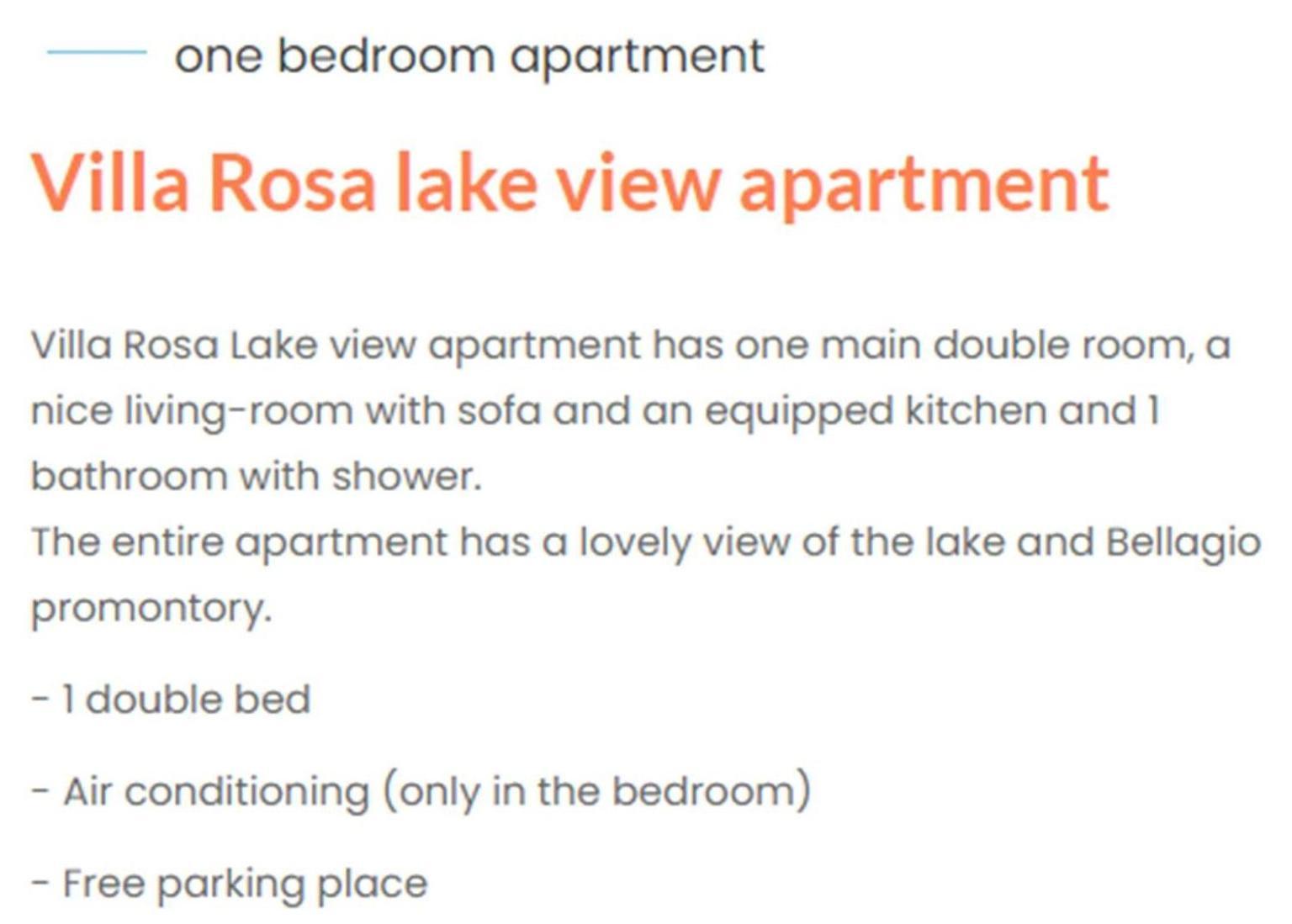 Miralago Apartments Villa Rosa Lake View Bellagio Exterior photo